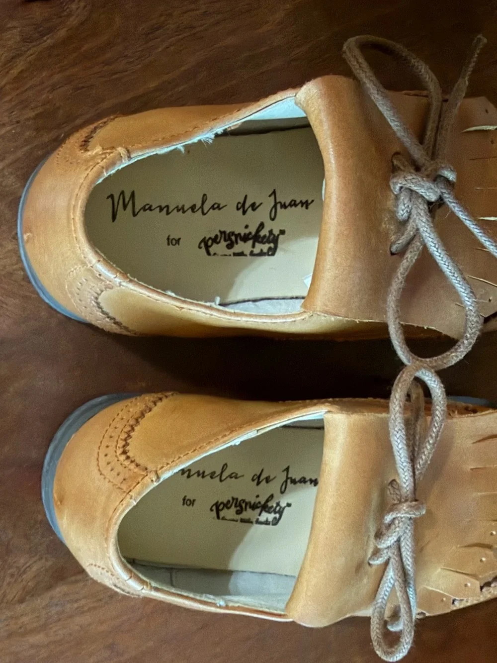 Manuela de Juan for Persnickety Tan Leather Kiltie Fringe Brogue Oxfords EU 26